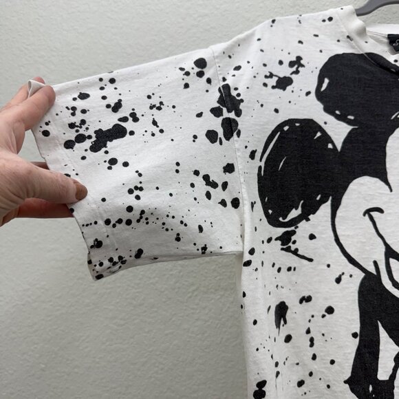 VTG Disney Originals Mickey Mouse Splatter AOP USA Made T Shirt Adult Onesize - Picture 5 of 9